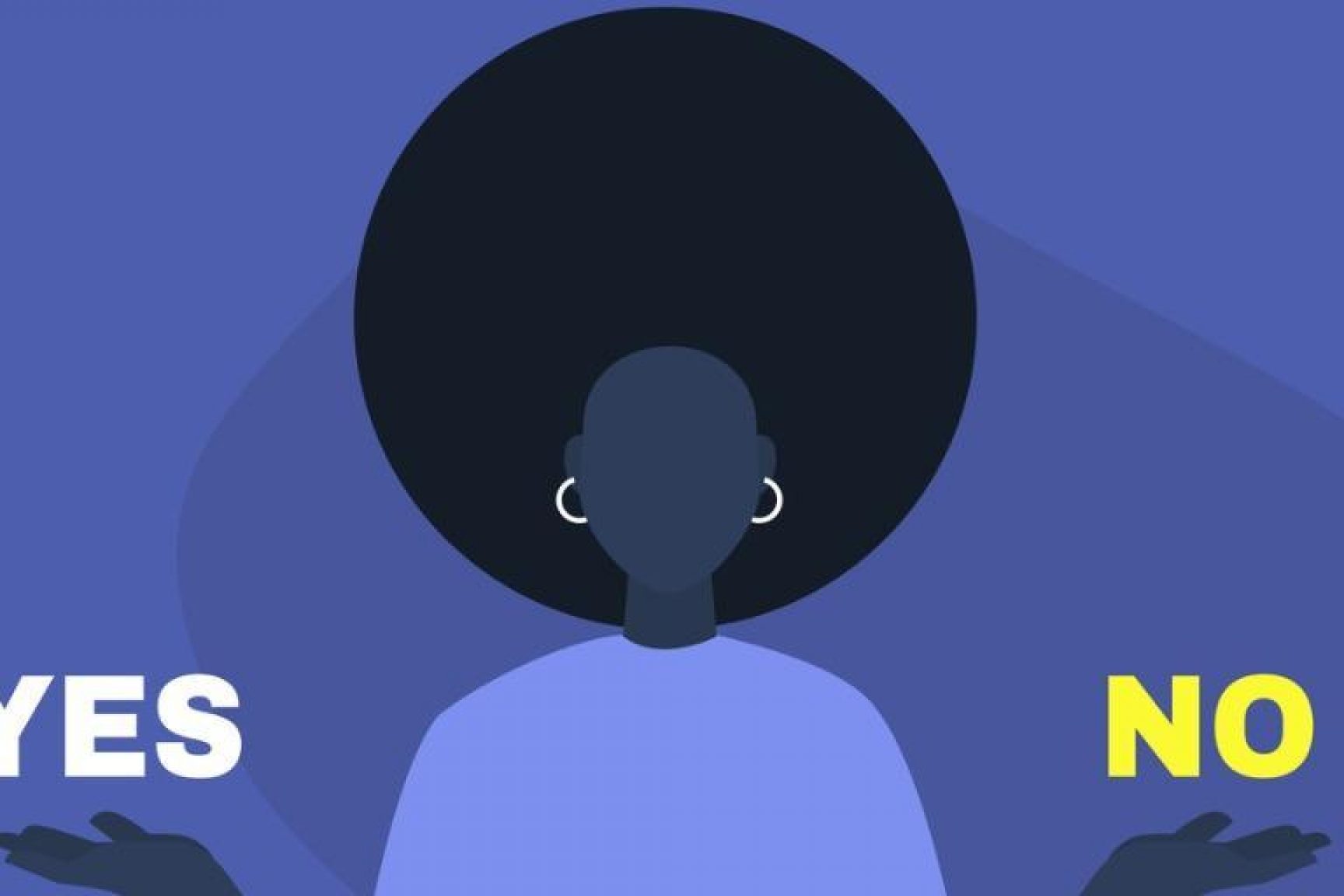 Yes or no young black female character answering a question digital vector id1208490617